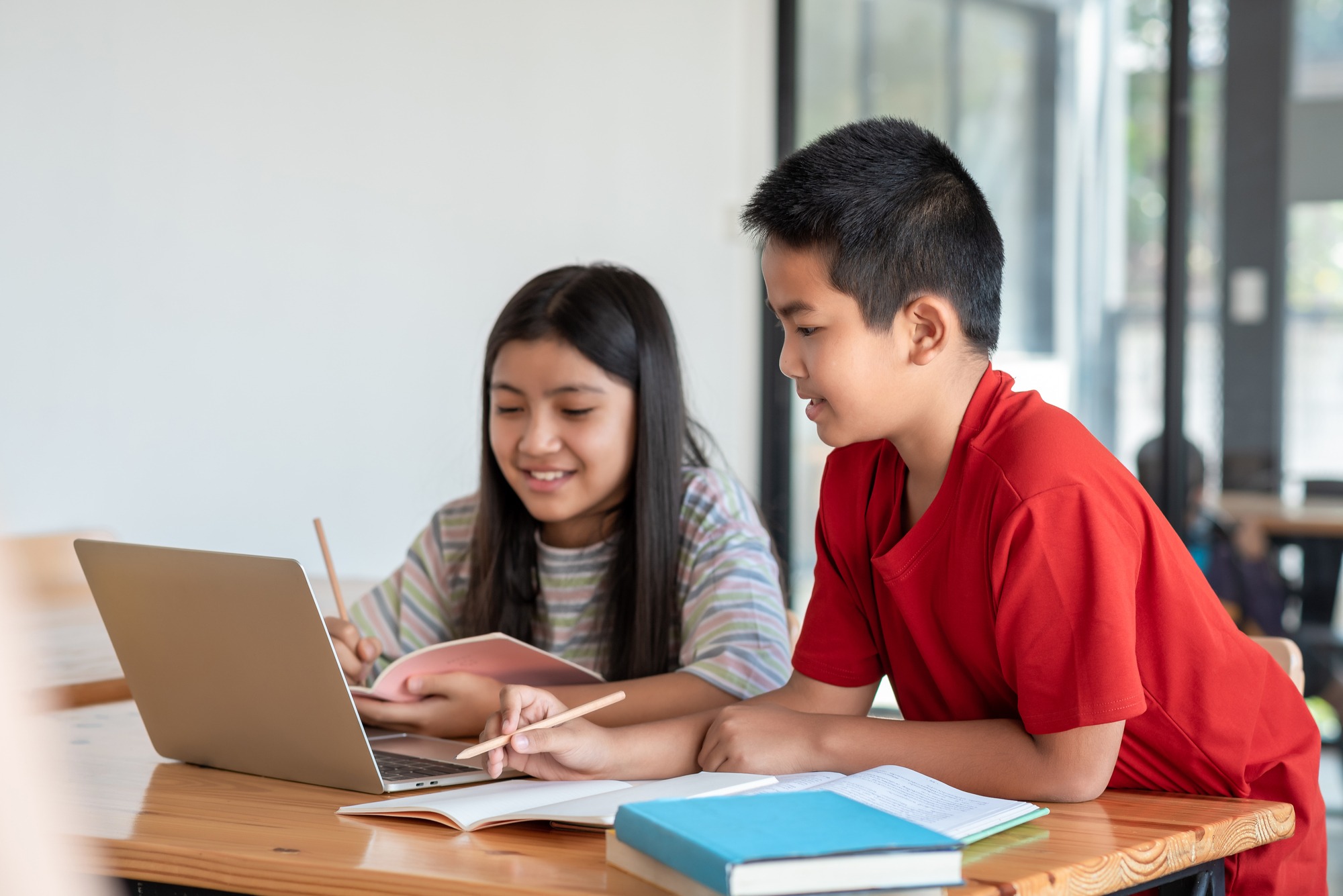 Two student studying